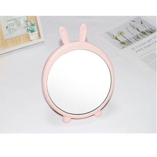 USUPSO กระจกเสริมสวยตั้งโต๊ะมีหูกระต่าย - สีชมพู