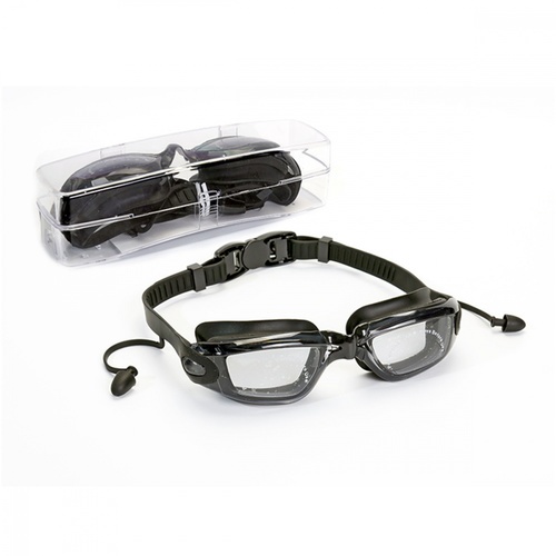 USUPSO แว่นตาสำหรับว่ายน้ำผู้ใหญ่ สีดำ (#H)