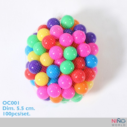 NINO WORLD ลูกบอล PE ขนาด 5.5 ซม. คละสี 100 pcs/ชุด OC001 