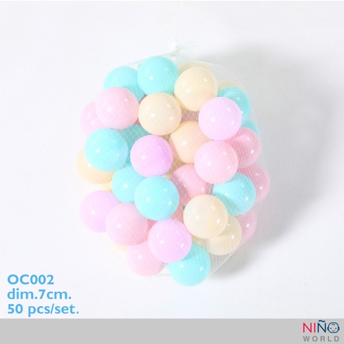 NINO World ลูกบอล PE รุ่น OC002 ขนาด 7ซม. สีพาสเทล 50 pcs/ชุด