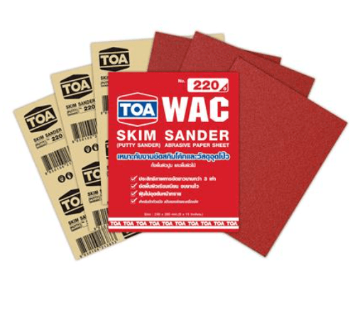 TOA กระดาษทรายขัดสกิมโค้ท WAC 9x11 #80