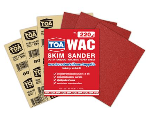 TOA กระดาษทรายขัดสกิมโค้ท WAC 9x11 #100