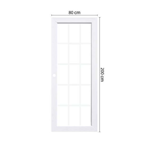 ECO-DOOR  ประตู UPVC โปรไฟล์  รุ่น 15 Light ภายใน ขนาด 80x200 ซม. สีขาว (เจาะลูกบิด)