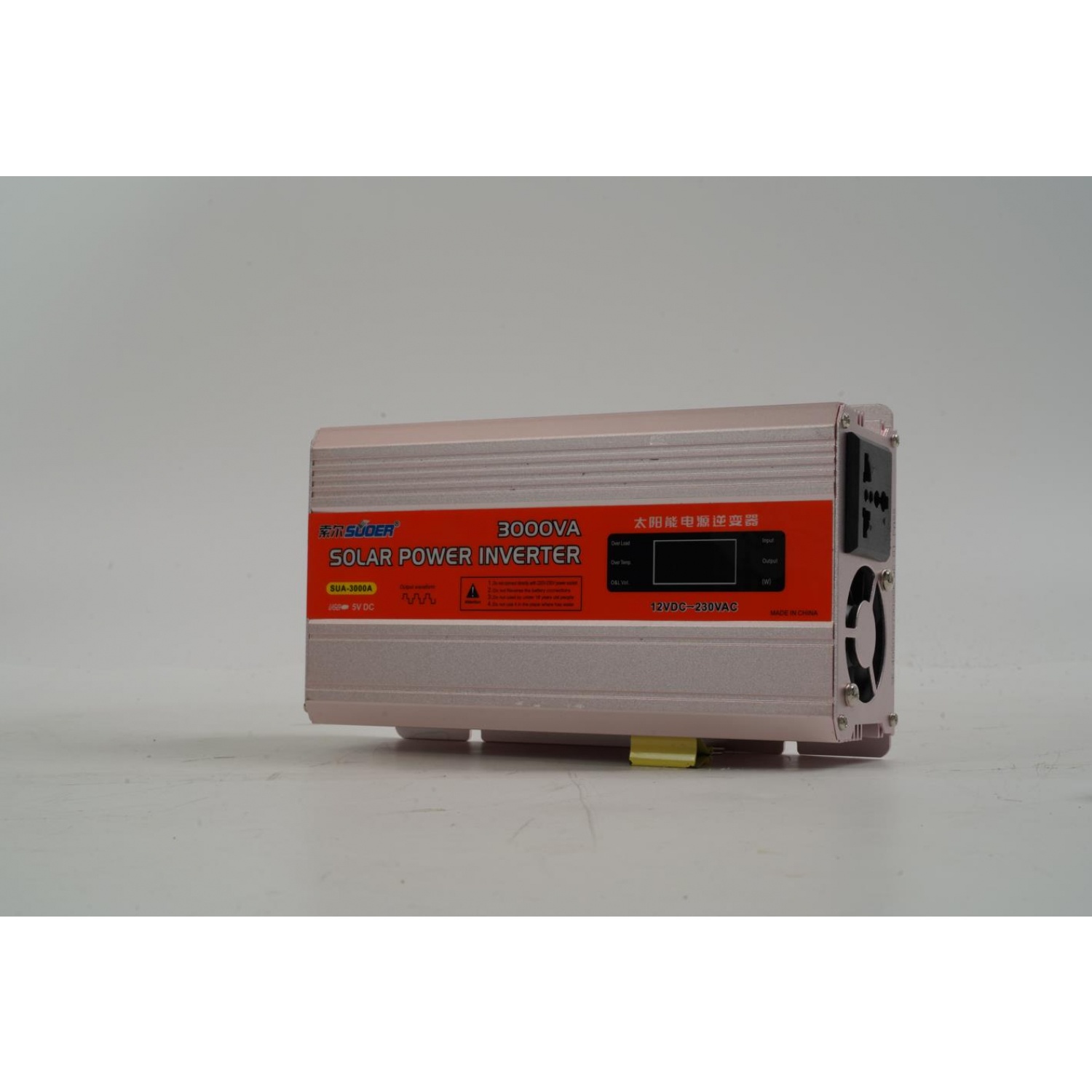 SUOER เครื่องแปลงไฟ Inverter 12 V 3000W รุ่น SUA-3000W/A (มีหน้าจอ) สีส้ม-เงิน