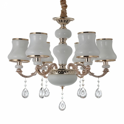 EILON โคมไฟแขวน Chandelier แบบช่อ 41W ขั้ว E14*6 รุ่น MD7615/ 6 สีขาวขอบทอง