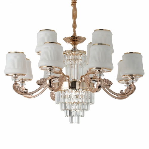 EILON โคมไฟแขวน Chandelier แบบช่อ 71W ขั้ว E14*12 รุ่น MD7620/12 สีขาวขอบทอง