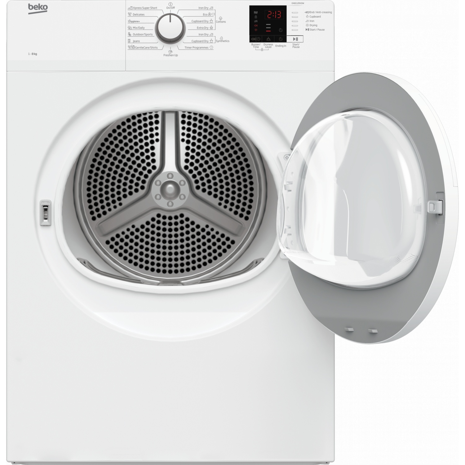 BEKO เครื่องอบผ้า ฝาใส 8 กก. DA8112RX0W สีขาว