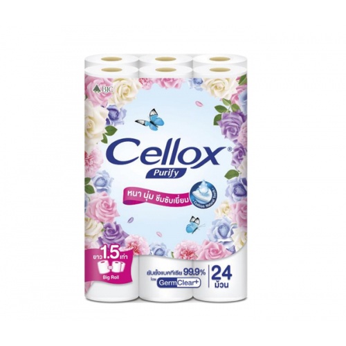 CELLOX กระดาษชำระม้วน 2 ชั้น พิวริฟาย ซูเปอร์เอ็กซ์ตร้าบิ๊กโรล 23 เมตร (24 ม้วน/แพ็ค)