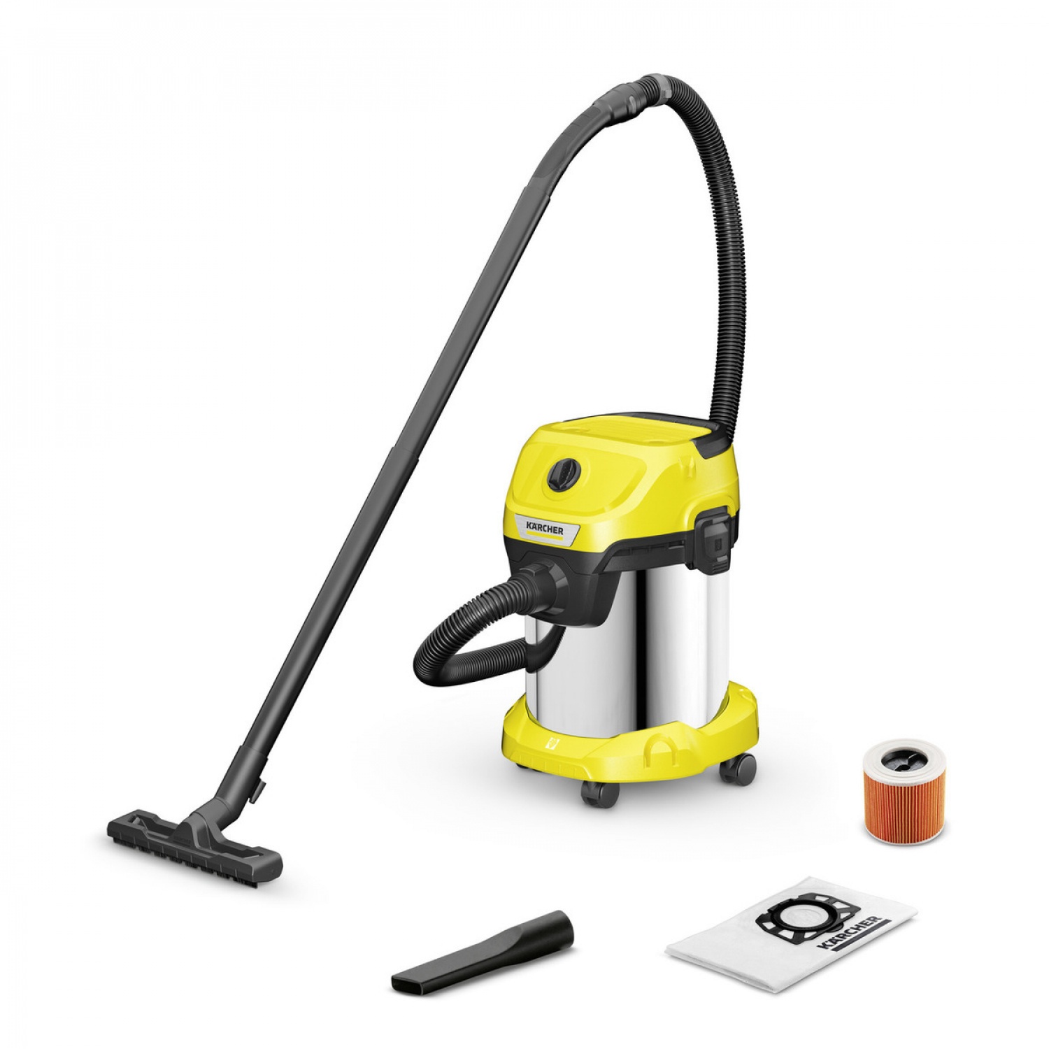 KARCHER เครื่องดูดฝุ่นดูดน้ำเป่าลม 17 ลิตร 1100 วัตต์ รุ่น WD 3 S V-17/4/20