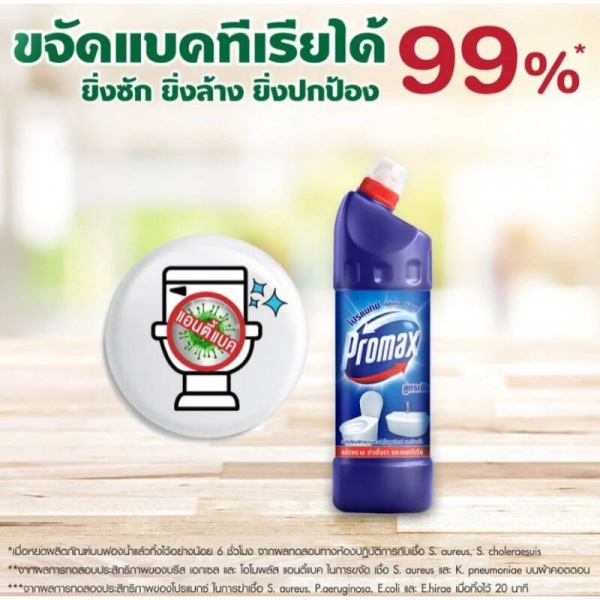 PROMAX น้ำยาล้างห้องน้ำ  ขนาด 900 มล. สีชมพู