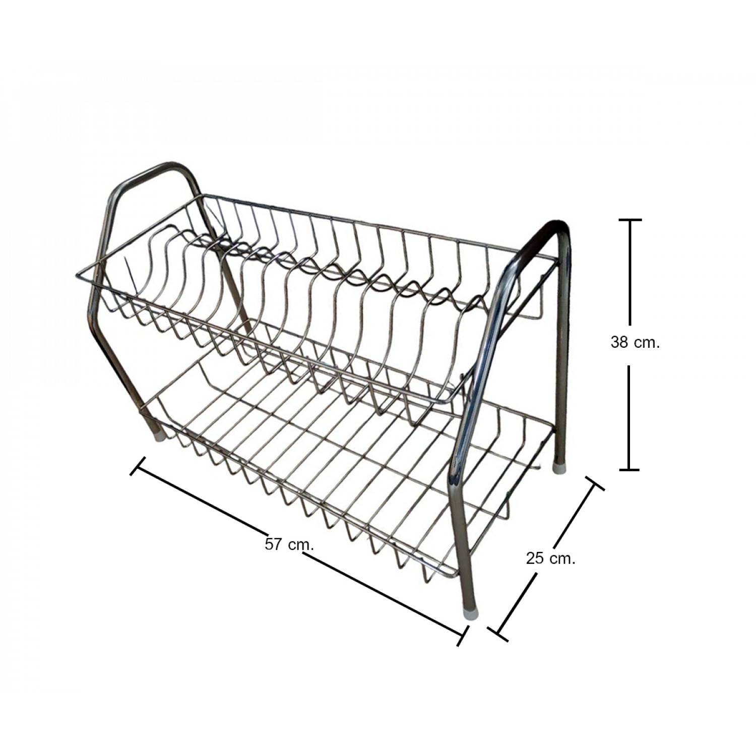 CLOSE ชั้นตะแกรงเหล็กคว่ำจาน 2 ชั้น LT-250 ขนาด 57x25x38 ซม.
