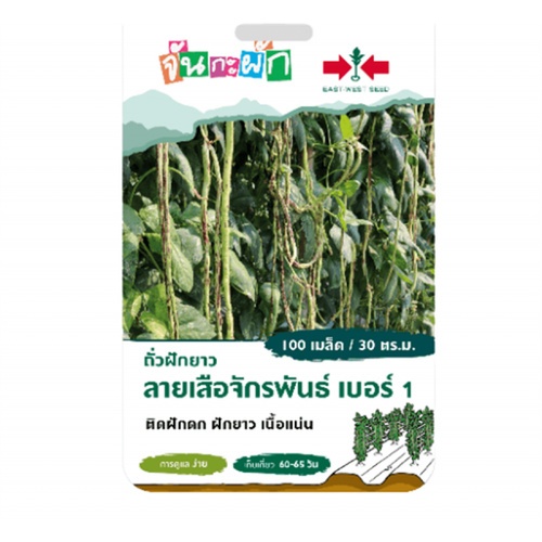 ศรแดง เมล็ดพันธุ์-ถั่วฝักยาว ลายเสือจักรพันธ์เบอร์ 1-ศรแดง