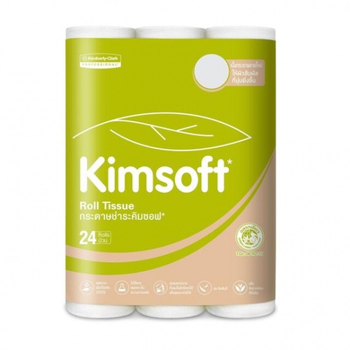 KIMSOFT กระดาษชำระม้วนเล็ก 2 ชั้น ขนาด 9.6 ซม.x17.6 ม. (24 ม้วน/แพ็ค)