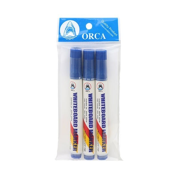 ORCA ปากกาไวท์บอร์ด (3ด้าม/แพ็ค) สีน้ำเงิน