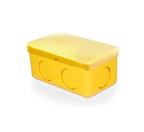 V.E.G. กล่องพักสายเหลี่ยม 4x2 สีเหลือง 