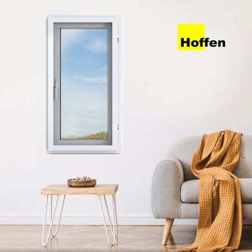 HOFFEN PRO หน้าต่างไวนิล บานเปิดเดี่ยว W2 60x110ซม. สีขาว พร้อมมุ้ง