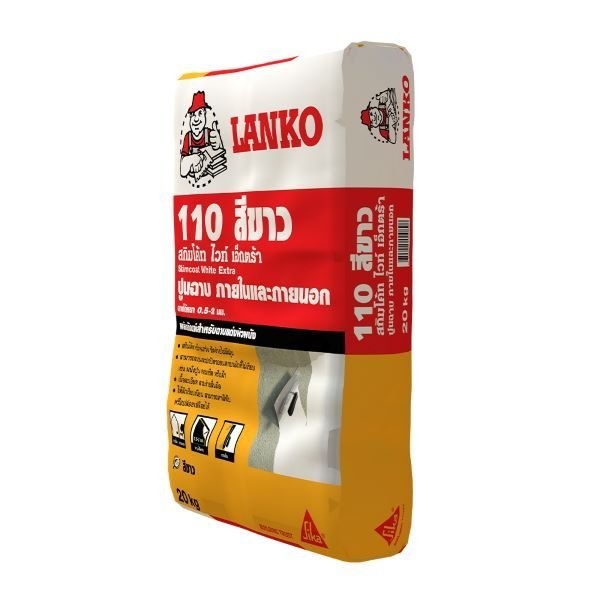 LANKO ซีเมนต์แต่งเตรียมผิว ฉาบบาง LK-110 20 กก. สีขาว