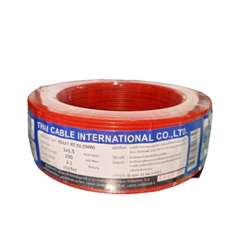 Global Cable สายไฟ THW IEC01 1x1.5 100เมตร สีแดง