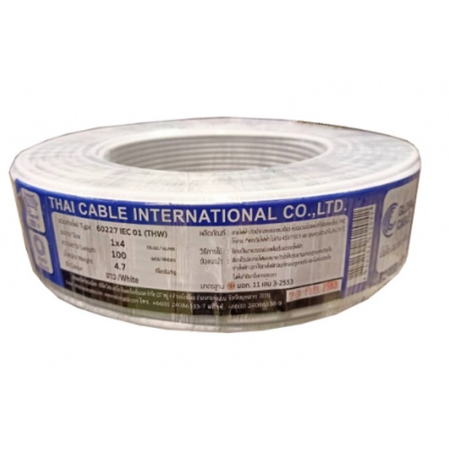 Global Cable สายไฟ THW IEC01 1x4 100เมตร สีขาว