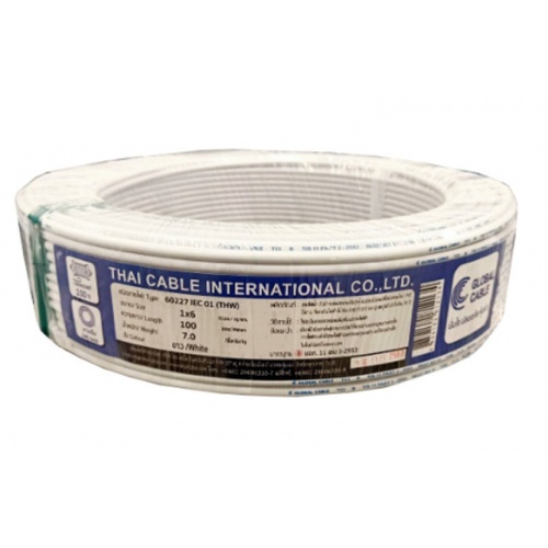 Global Cable สายไฟ THW IEC01 1x6 100เมตร สีขาว