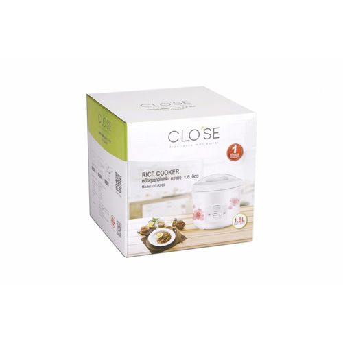 CLOSE หม้อหุงข้าวไฟฟ้า ความจุ 1.8 ลิตร OT-RF09 สีขาว