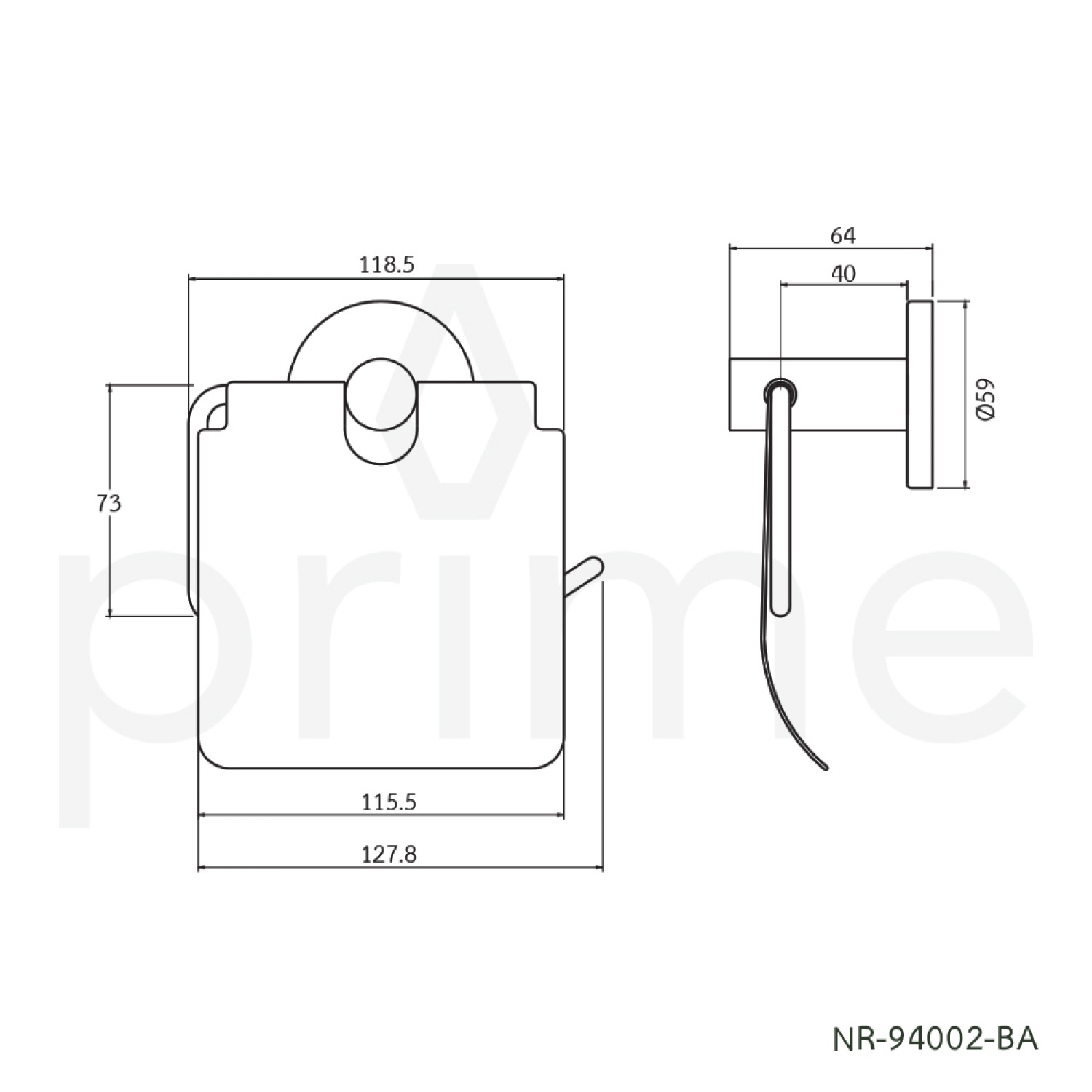 ที่ใส่กระดาษทิชชู่ มีฝาปิด สีดำ NR-94002-BA สแตนเลส