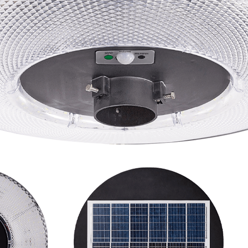 LUMIRA โคมไฟสนาม UFO โซลาร์เซลล์ พร้อมรีโมท 900 W  แสงเดย์ไลท์ สีดำ (เฉพาะตัวโคม)