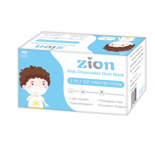 Zion หน้ากากอนามัยกันฝุ่น 3 ชั้น สำหรับเด็ก