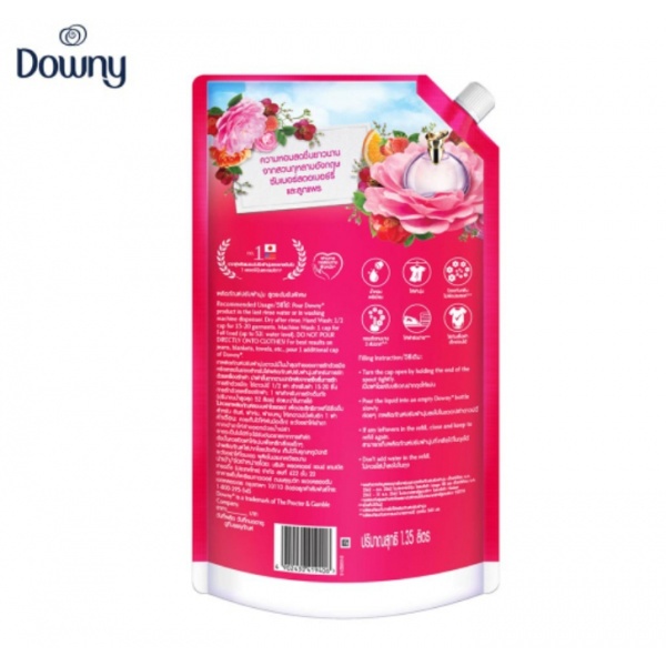 DOWNY น้ำยาปรับผ้านุ่มสูตรเข้มข้น ชนิดเติม 1.25L กลิ่นดอกไม้อันแสนน่ารัก (1x9)