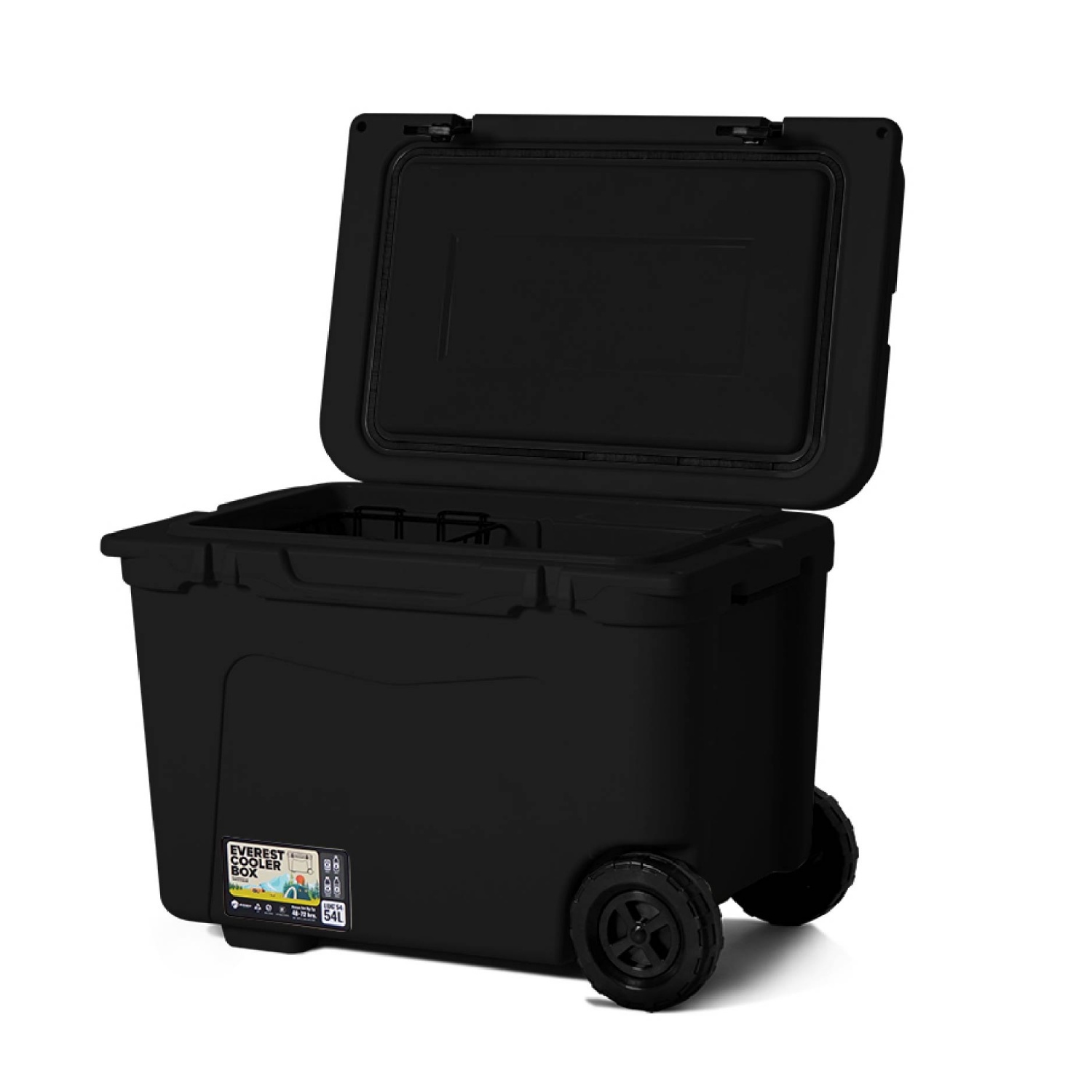 EVEREST COOLER BOX กระติกน้ำแข็งมีล้อลาก AG540 ขนาด 54 ลิตร สีดำ