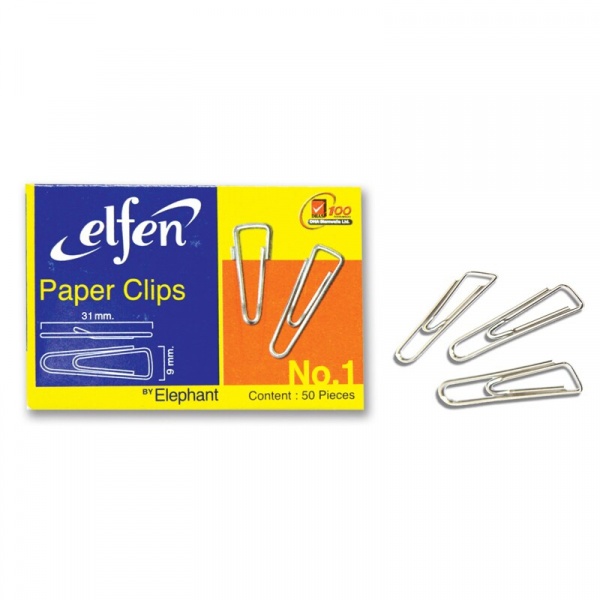 Elfen ลวดเสียบกระดาษ No.1 ขนาด 9x31มม. 10กล่อง/Pack