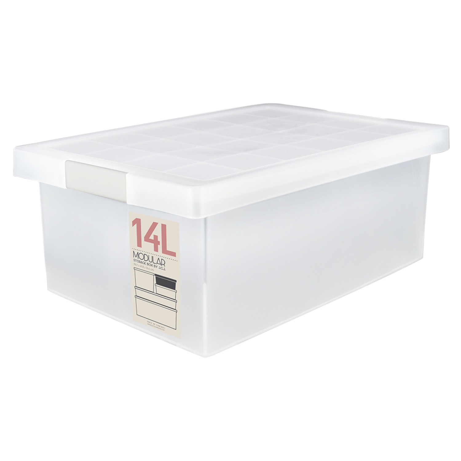 JCJ กล่องญี่ปุ่น 14 ลิตร ขนาด 28.4x42x16.6 ซม. รุ่น 5222 สีใส