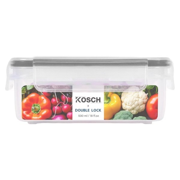 KOSCH X DOUBLE LOCK กล่องอาหารทรงสี่เหลี่ยมผืนผ้า (530 ml.) No.9112