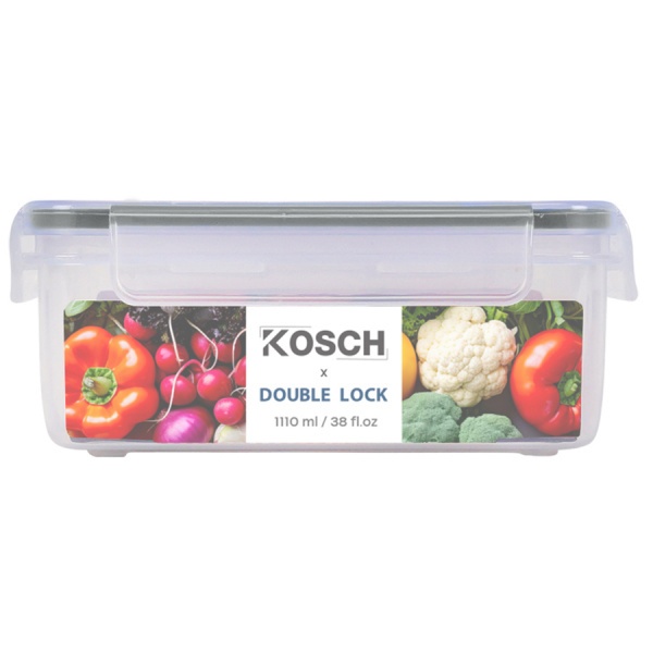 KOSCH X DOUBLE LOCK กล่องอาหารทรงสี่เหลี่ยมผืนผ้า (1110 ml.) No.9113