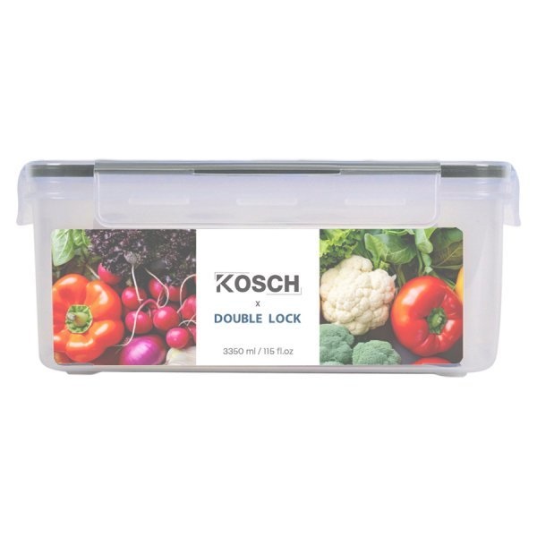 KOSCH X DOUBLE LOCK กล่องอาหารทรงสี่เหลี่ยมผืนผ้า (3350 ml.) No.9511