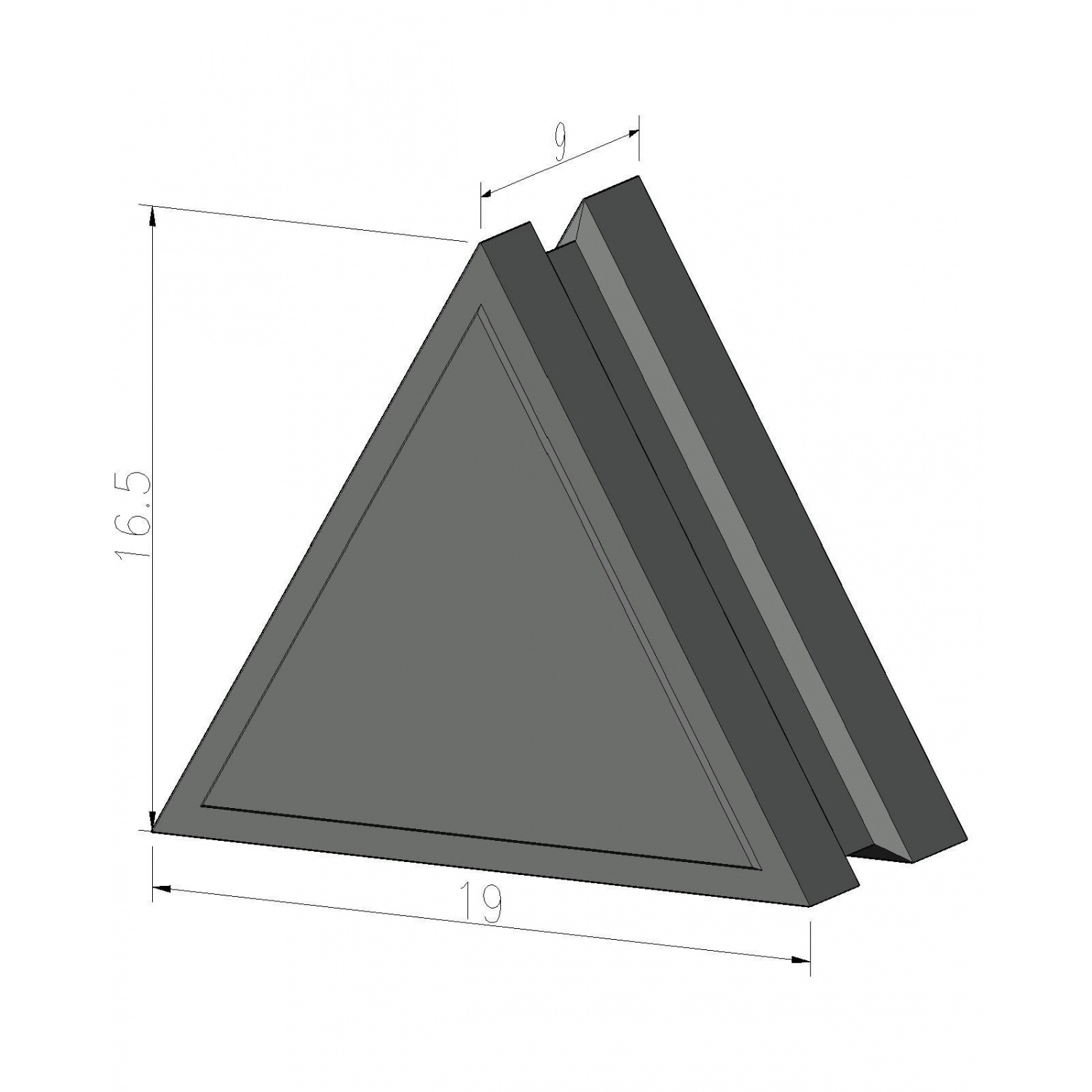 วีบล็อค อิฐบล็อกทึบ แบบสามเหลี่ยม ขนาด 19x16.50x9ซม.