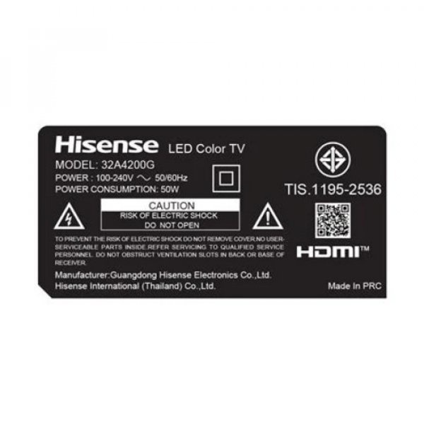 Hisense โทรทัศน์ LED 32 นิ้ว (4K, Google TV) 32A4200G สีดำ