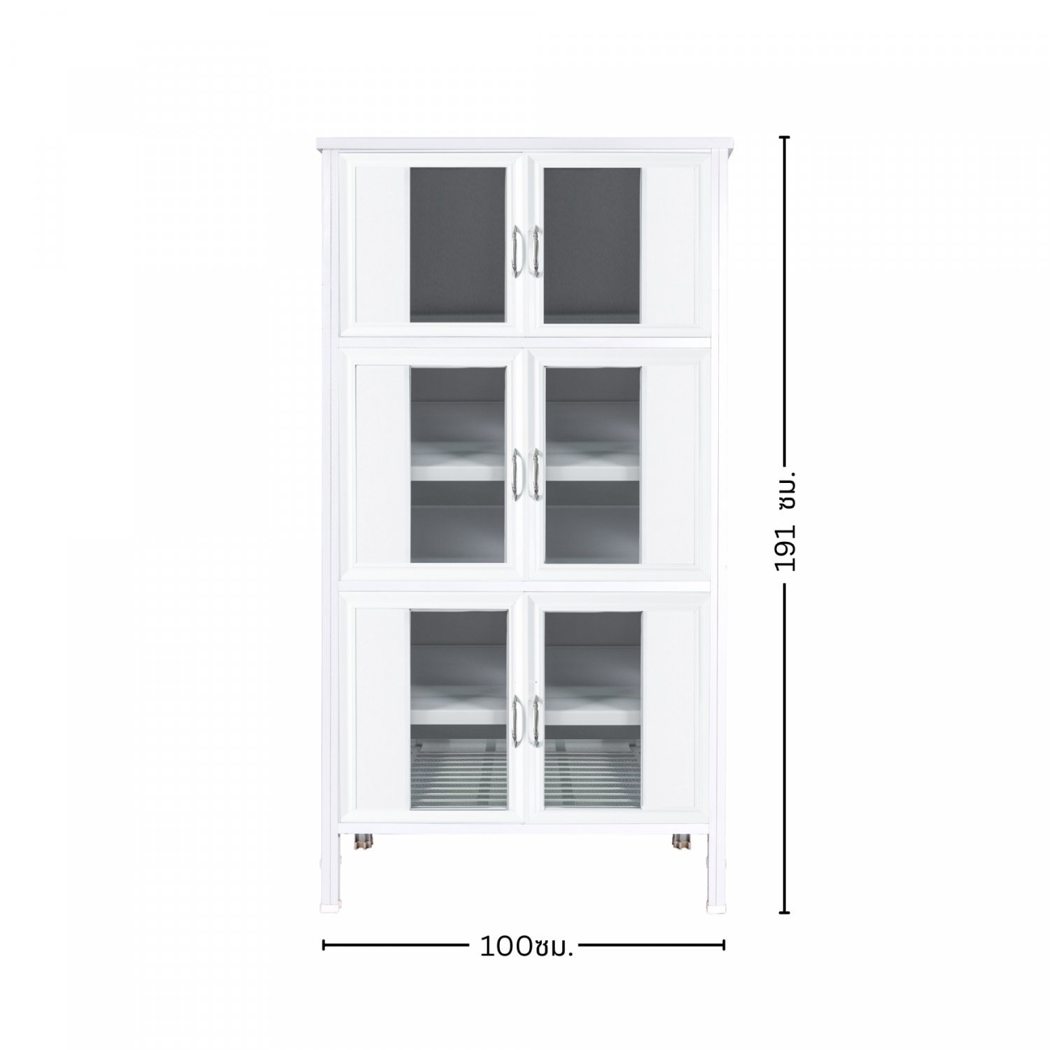 CLOSE ตู้กับข้าวอลูมิเนียม SENSE-D100 ขนาด 100x50x176 ซม. สีขาว