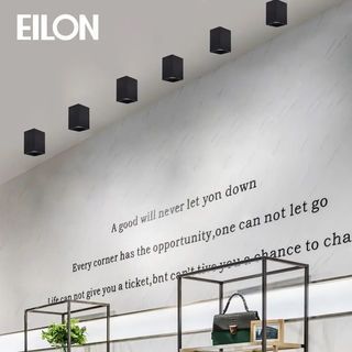 EILON โคมดาวน์ไลท์แบบทาวเวอร์หน้าเหลี่ยม 4นิ้ว E27 รุ่น YD4006-BK  สีดำ (โคมเปล่า)