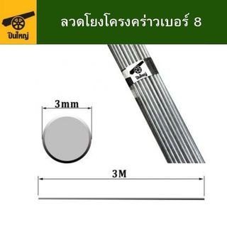 ปืนใหญ่ ลวดโยงโครงคร่าวเบอร์ 8 ยาว 3เมตร (บรรจุ 10เส้น/มัด)