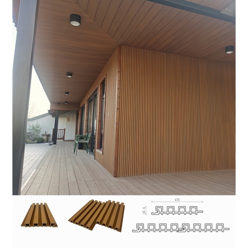 GREAT WOOD ไม้ผนัง WPCร่องเล็ก รุ่น P27-175-2 ขนาด175X27.5X3000มม. Teak