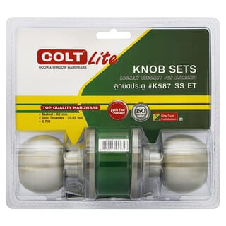 COLT LITE ลูกบิดห้องทั่วไป จานเล็ก สเตนเลส-201 รุ่น K587 SS สีสเตนเลส