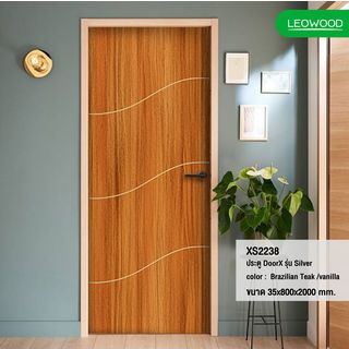 LEOWOOD ประตูไม้เคลือบเมลามีน DoorX Silver ลาย 2 ขนาด 80x200 ซม. สีบาซิลเลี่ยนทีค