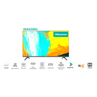 Hisense โทรทัศน์ LED 40 นิ้ว (HD, Android) 40A4200G สีดำ