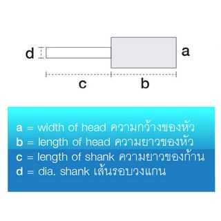 หินเจียรนัยแกน 6 mm.A11 (22x50mm.)