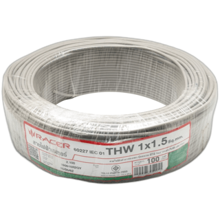 Racer สายไฟ THW 1x1.5 ตร.มม. 100 m. สีเทา