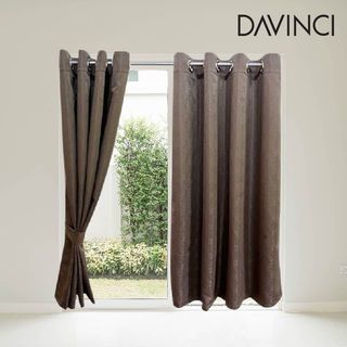 DAVINCI ผ้าม่านประตู UV Dimout รุ่น Elegance ขนาด 130 x 220 ซม. สีน้ำตาล