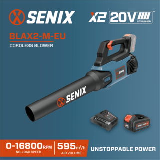 SENIX เครื่องเป่าลมไร้สาย กำลัง20V รุ่น BLAX2-M กำลังลม 3 m/s สีน้ำเงินดำ