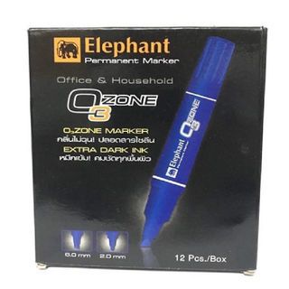 Elephant ปากกาเคมี 2 หัว (12ด้าม/แพ็ค) หมึกน้ำเงิน