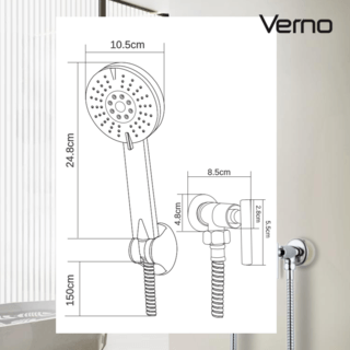 Verno ชุดฝักบัวพร้อมวาล์ว 3 ระบบ รุ่น LD-508